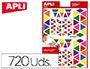 ETIQUETAS APLI AUTOADESIVAS TRIANGULO MULTICOLOR B