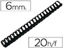ESPIRAL Q-CONNECT REDONDA 6 MM PLASTICO PRETO CAPA
