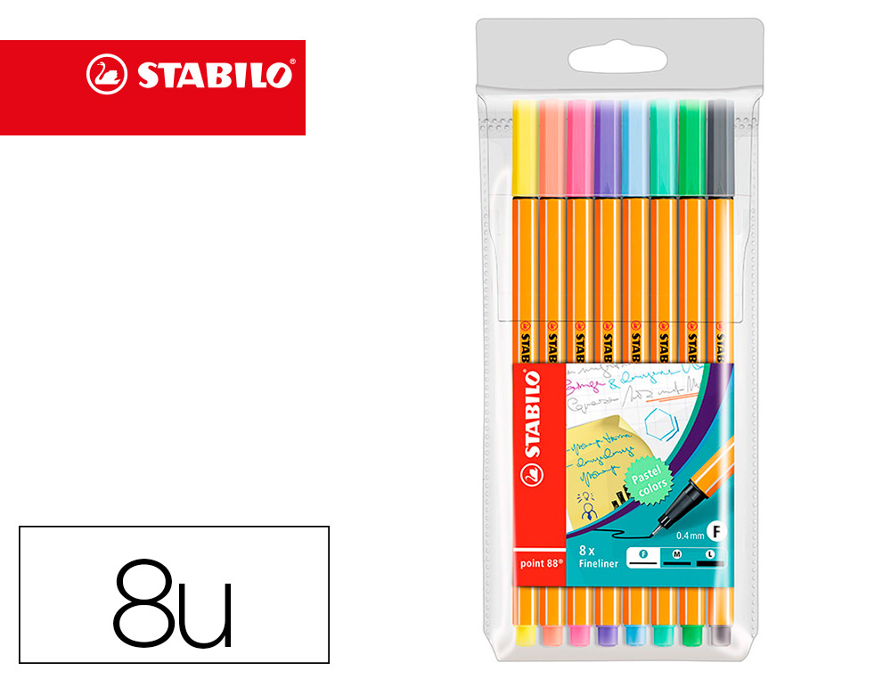 BOLSA ROTULADORES STABILO FINELINER POINT 88 (20 COLORES