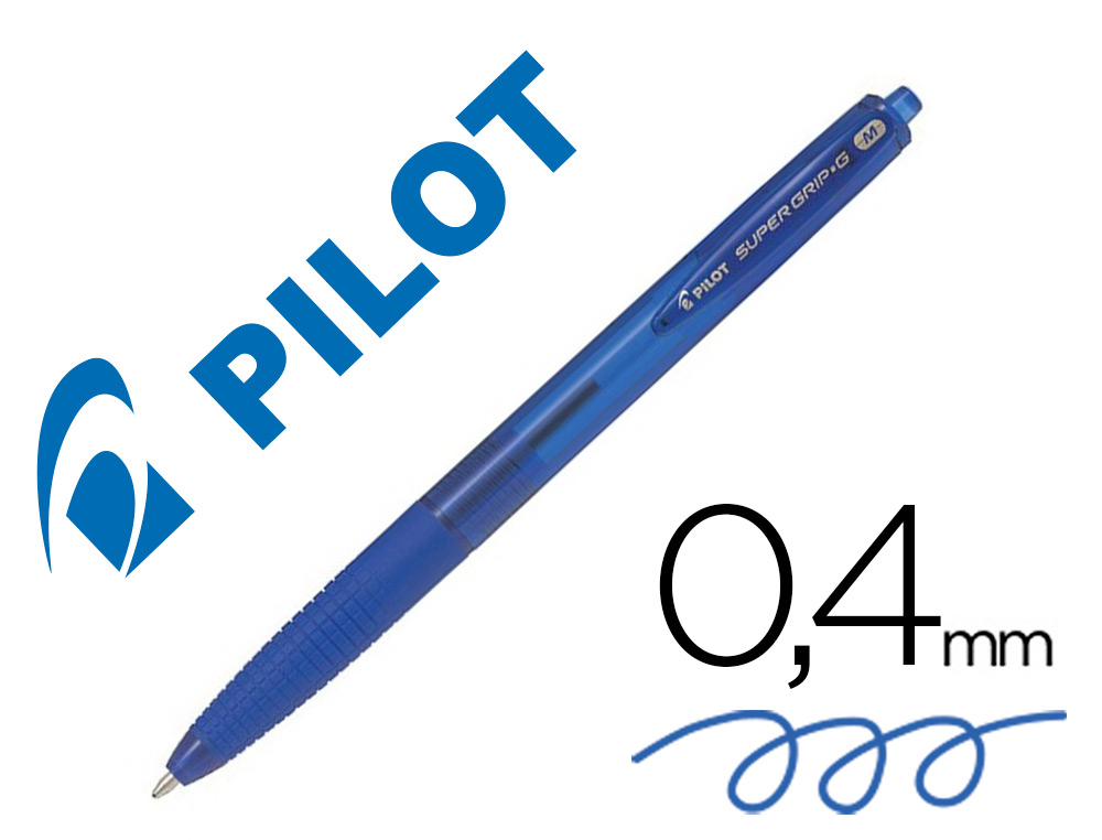 Supial Papelerías  BOLIGRAFO PILOT SUPER GRIP G AZUL RETRACTIL