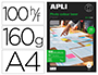 PAPEL FOTOGRAFICO APLI GLOSSY DOBLE CARA DIN A4 PACK DE 100 HOJAS 160 GR