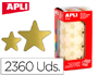 ETIQUETAS APLI ESTRELA OURO ROLO DE 2360 UNIDADES