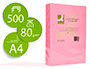 PAPEL DE COR Q-CONNECT DIN A4 80 GR ROSA NEON EMBA