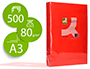 PAPEL DE COR Q-CONNECT DIN A3 80 GR VERMELHO INTEN