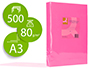 PAPEL DE COR Q-CONNECT DIN A3 80 GR ROSA INTENSO E