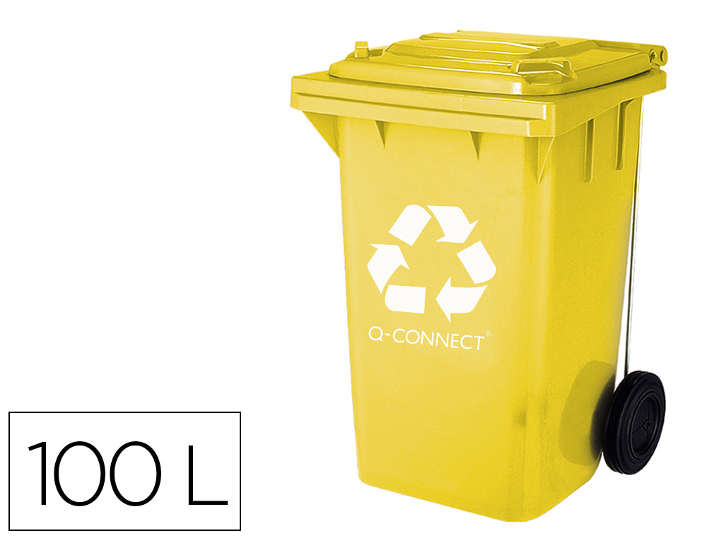 OFICALL  PAPELERA CONTENEDOR Q-CONNECT PLASTICO AMARILLO PARA