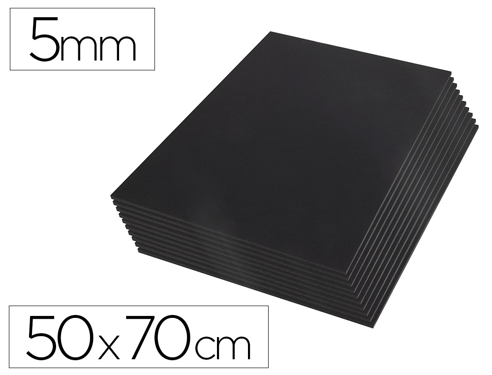 CARTON PLUMA LIDERPAPEL NEGRO DOBLE CARA 50X70 CM ESPESOR 5 MM