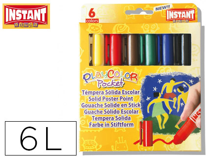 Tempera solida en barra playcolor pastel one caja de 6 unidades