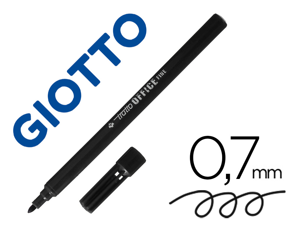 Rotulador tratto office fine punta de fibra trazo 0,7 mm negro