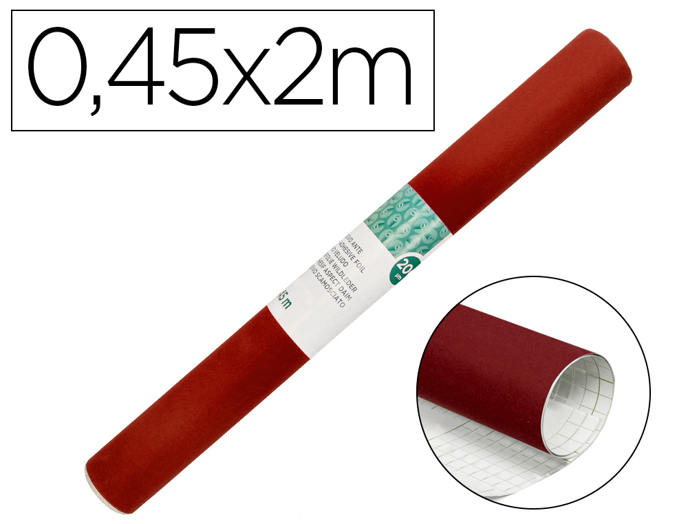 Rollo adhesivo liderpapel especial ante granate rollo de 0,45 x 2 mt