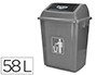 PAPELERA CONTENEDOR Q-CONNECT PLASTICO CON TAPA DE BALANCIN 58 LITROS GRIS 470X330X760 MM