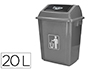 PAPELERA CONTENEDOR Q-CONNECT PLASTICO CON TAPA DE BALANCIN 20 LITROS GRIS 340X240X450 MM