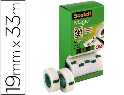 Cinta adhesiva transparente Scotch® 550 de 12 mm × 33 m (12 rollos) 3M,  comprar online