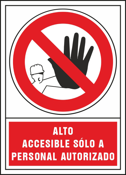 PICTOGRAMA SYSSA SEÑAL DE PROHIBICION PROHIBIDO EL PASO A TODA PERSONA  AJENA A LA EMPRESA EN PVC 245X345 MM