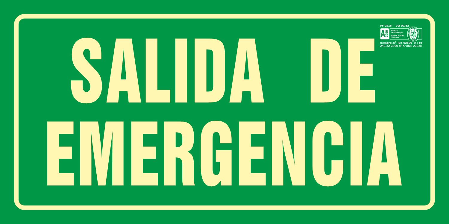 Comprar carteles de plástico para salidas de emergencia