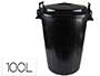 BALDE DE LIXO PRETO COM TAMPA 100L