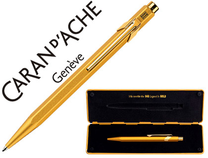 Boligrafo caran d'ache 849 goldbar 2012 collection con estuche punta media