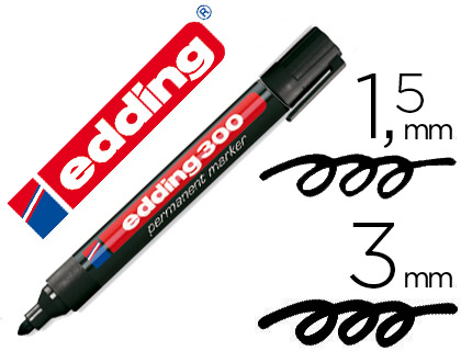 cofypa.com  ROTULADOR EDDING MARCADOR PERMANENTE 300 NEGRO PUNTA REDONDA  1,5-3 MM RECARGABLE