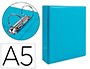 CARPETA DE 2 ANILLAS 40 MM REDONDAS LIDERPAPEL A5 CARTON FORRADO PVC AZUL