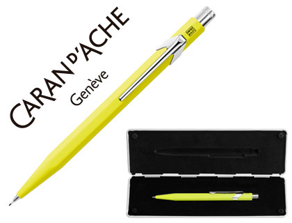 Portaminas caran d'ache 844 0,7 mm con estuche amarillo fluor