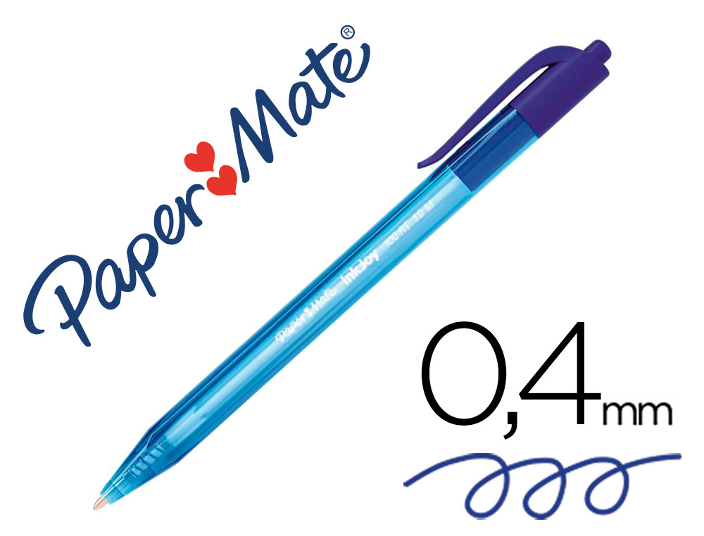 ESFEROGRAFICA PAPER MATE INKJOY 100 RETRATIL PONTA MEDIA AZUL