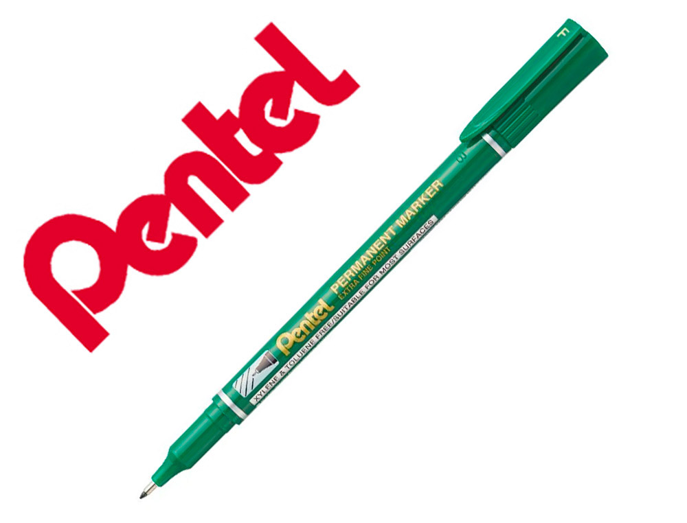 MARCADOR PENTEL PARA ACETATO RETROPROJECAO PERMANENTE NF450 PONTA FINA DE 1,2 MM COR VERDE