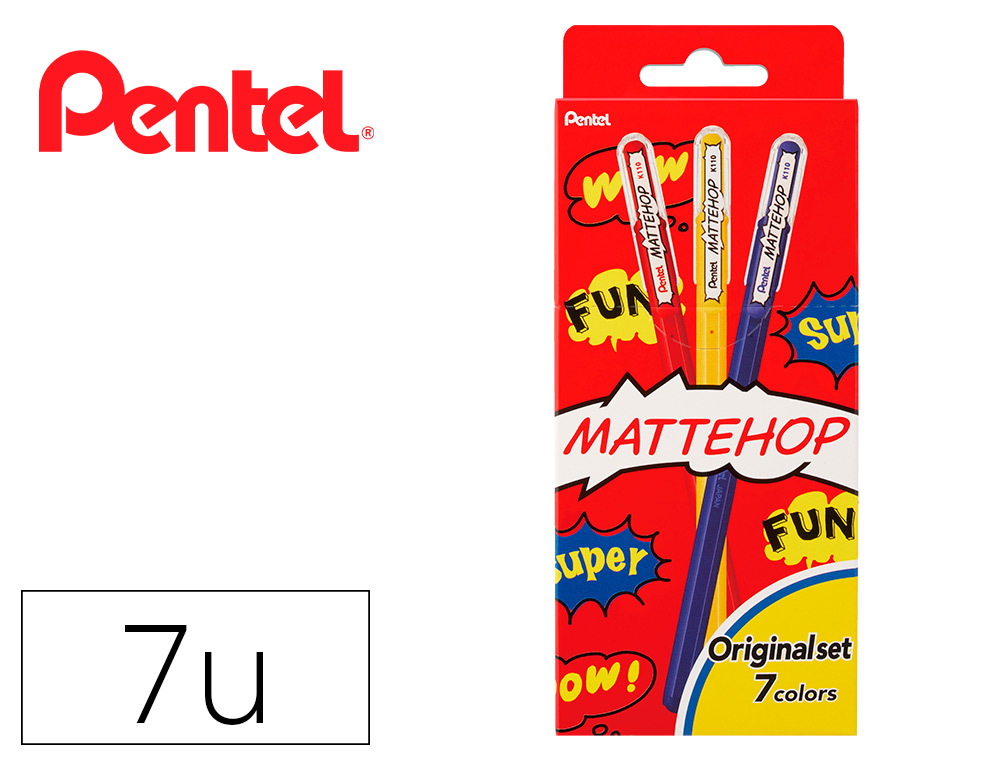 ROLLER GEL PENTEL K110 MATTEHOP CONJUNTO DE 7 CORES ORIGINAIS
