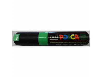 Rotulador uni posca pc-8k marcador de pintura punta biselada 8 mm verde fluor