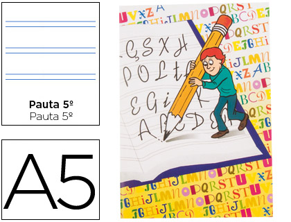 CADERNO DE CALIGRAFIA AGRAF A5 2 LINHAS 60 GR 20 FOLHAS