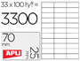 ETIQUETAS ADESIVAS  APLI DIN A4 70 X 25 MM