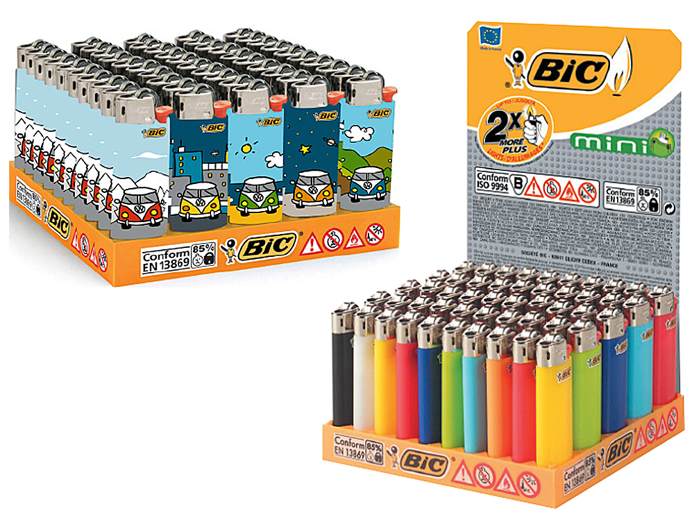 Encendedor bic mini j-25 colores surtidos