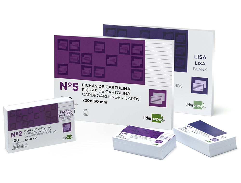 FICHA LIDERPAPEL LISA Nº3 100X150MM PAQUETE DE 100 180G