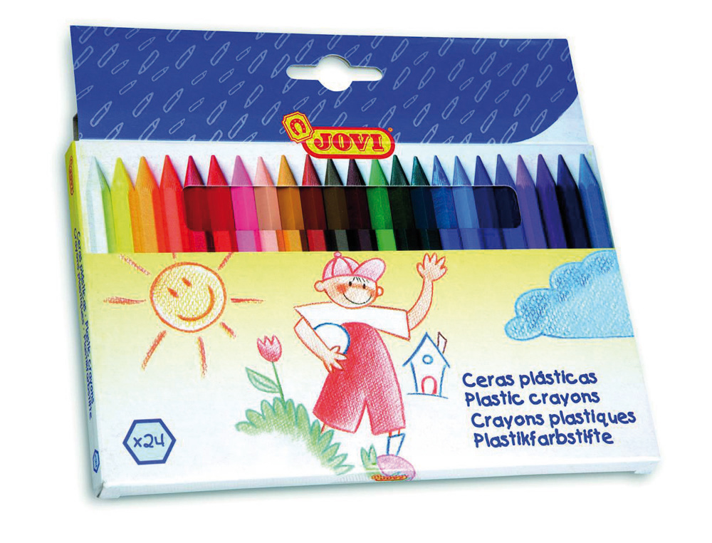 Lapices cera jovi hexagonal caja de 24 unidades colores surtidos