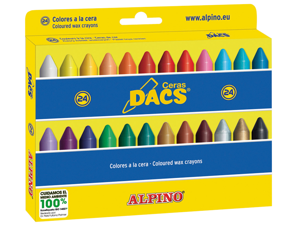 Lapices cera dacs caja de 24 colores surtidos