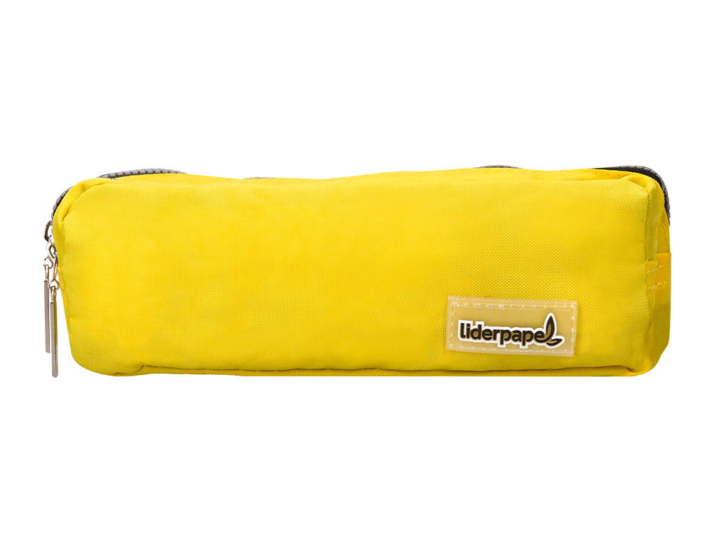 Bolso escolar liderpapel portatodo rectangular 3 bolsillos amarillo pastel 185x80x70 mm