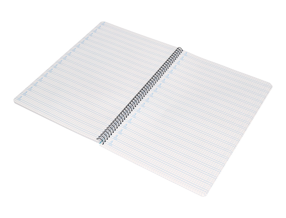 CUADERNO ESPIRAL LIDERPAPEL FOLIO PAUTAGUIA TAPA PLASTICO 80H 75GR CUADRO PAUTADO 4MM CON MARGEN COLOR VIOLETA