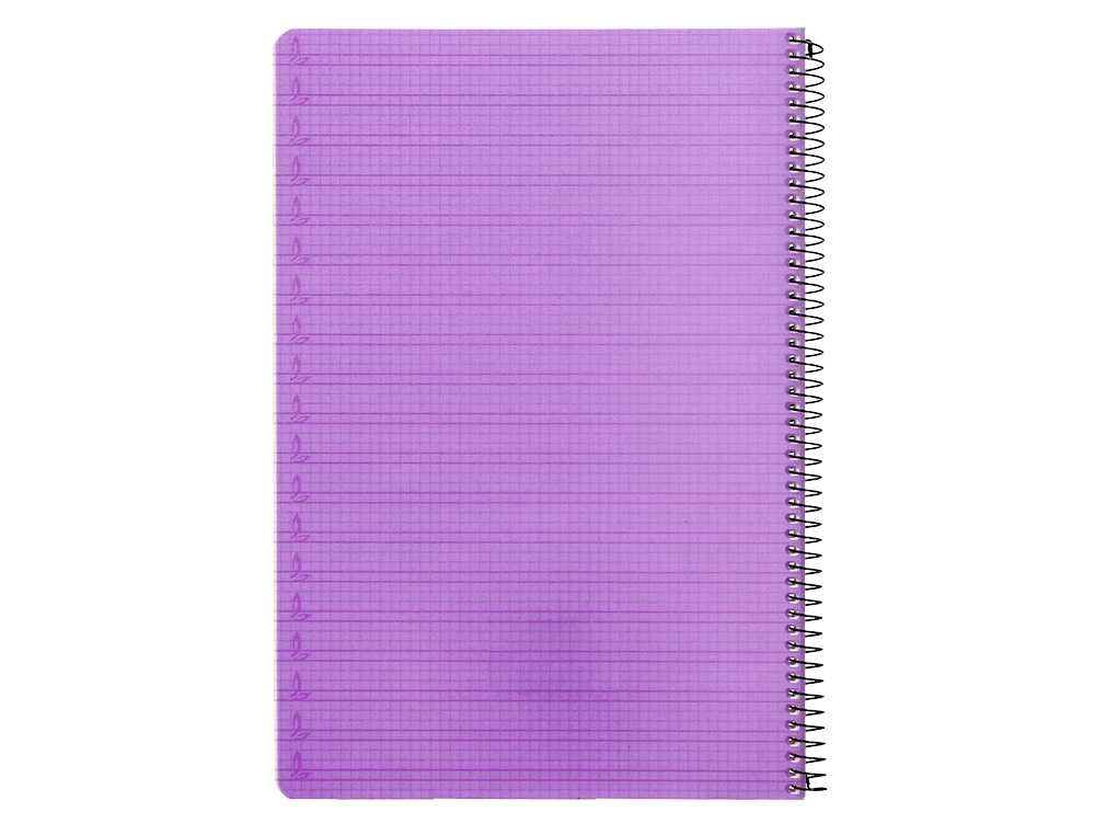 CUADERNO ESPIRAL LIDERPAPEL FOLIO PAUTAGUIA TAPA PLASTICO 80H 75GR CUADRO PAUTADO 4MM CON MARGEN COLOR VIOLETA