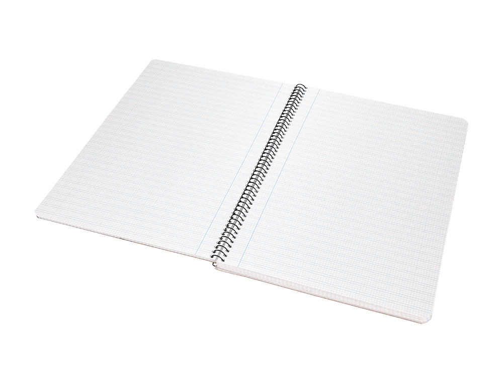 CUADERNO ESPIRAL LIDERPAPEL FOLIO PAUTAGUIA TAPA PLASTICO 80H 75GR CUADRO PAUTADO 3MM CON MARGEN COLOR AMARILLO
