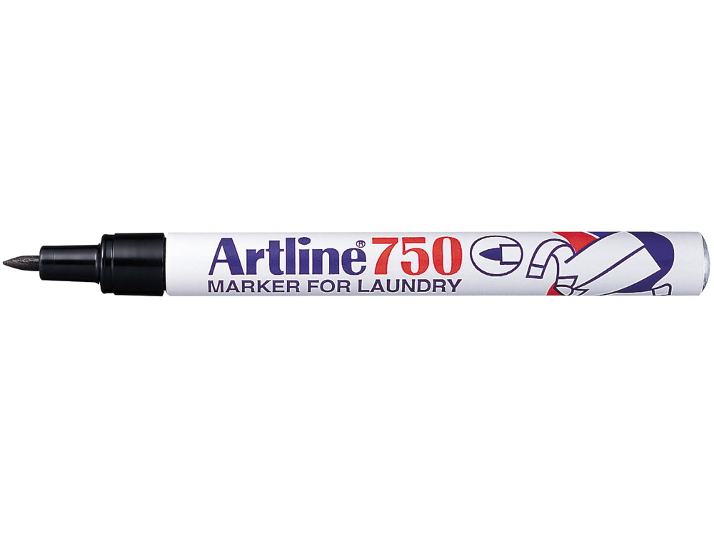 Rotulador artline marcador permanente lavable para textilek-750 negro punta redonda 0,7 mm