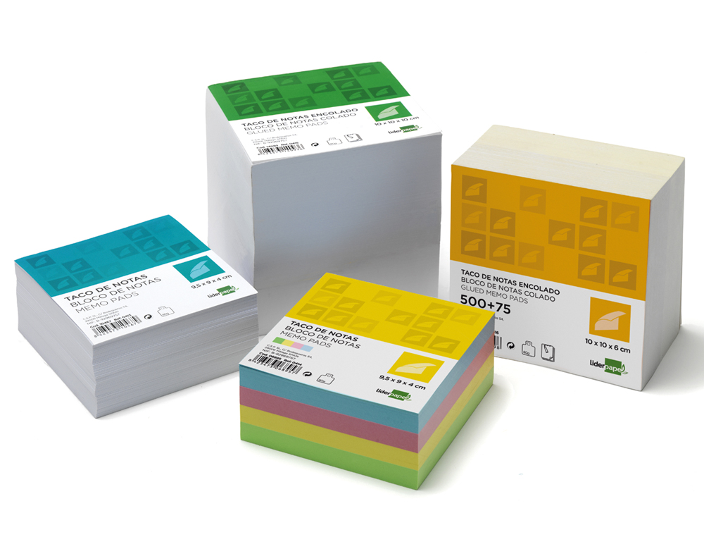 Recambio liderpapel multitaco colores 95x90x40 mm 80 gr