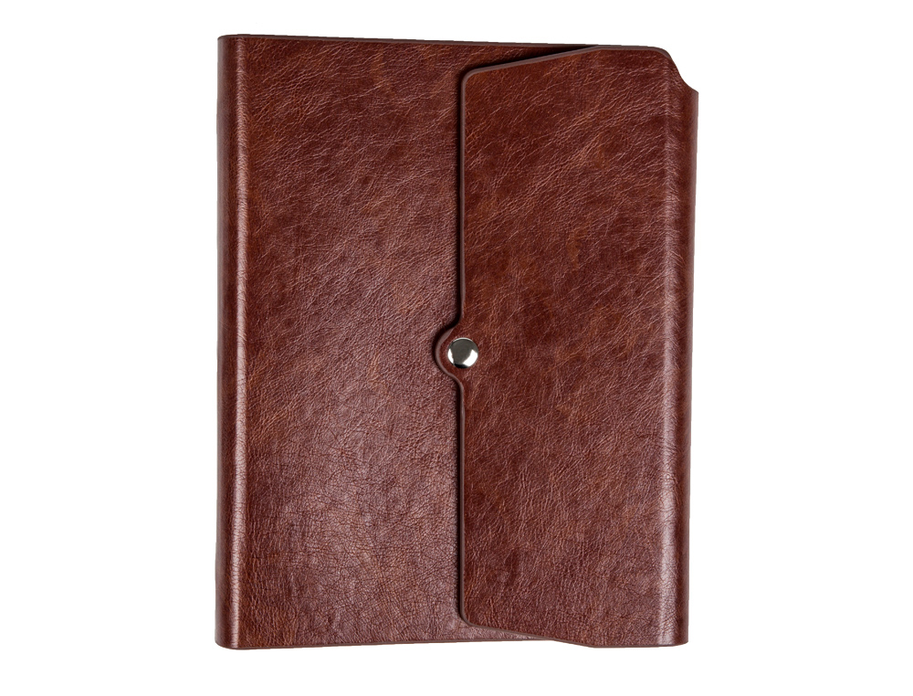 Agenda anillas liderpapel tinde 15x21 cm dia pagina marron simil piel envejecida papel 70 gr