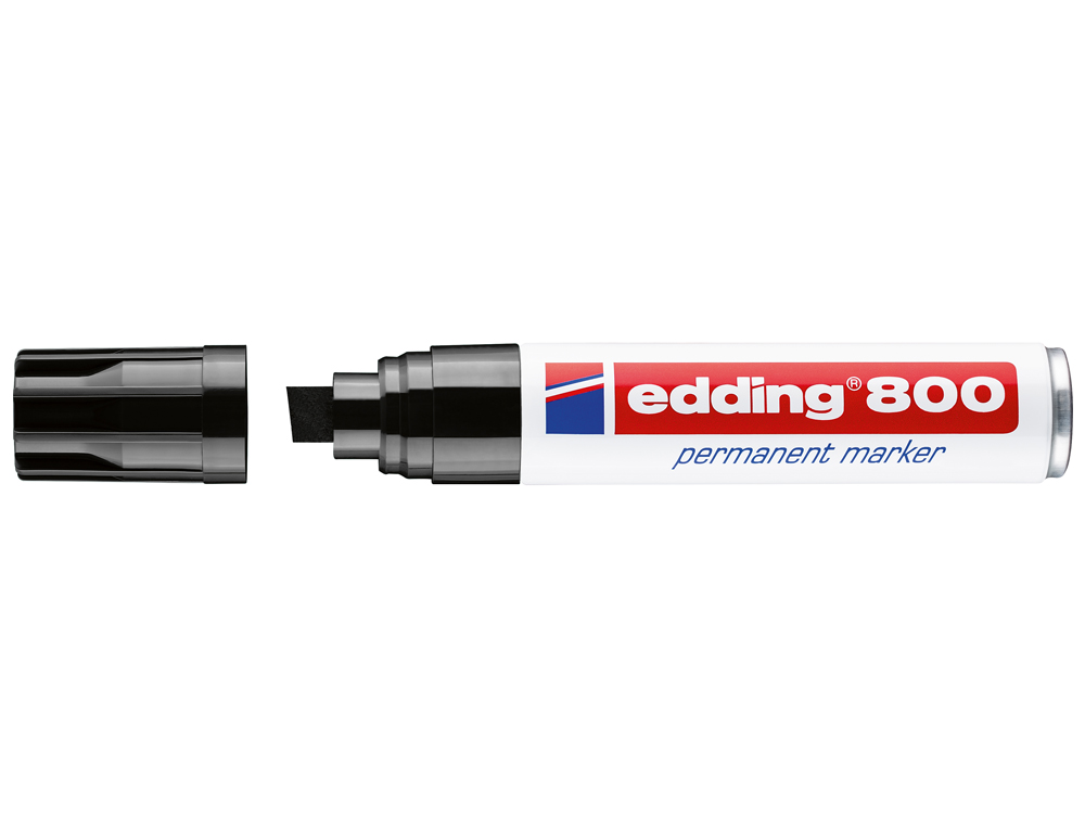 Rotulador edding marcador permanente 800 negro punta biselada 12 mm