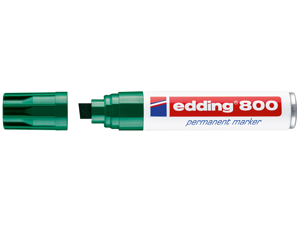 Rotulador edding marcador permanente 800 verde punta biselada 12 mm