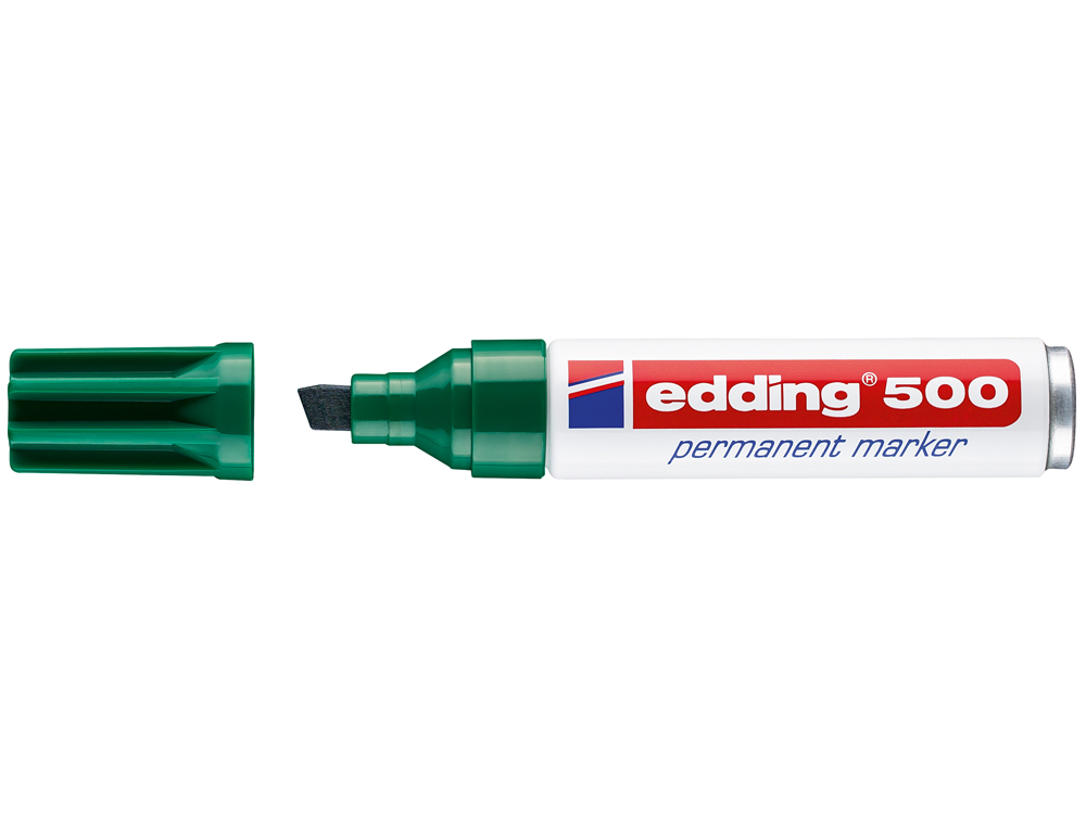 Rotulador edding marcador permanente 500 verde punta biselada 7 mm