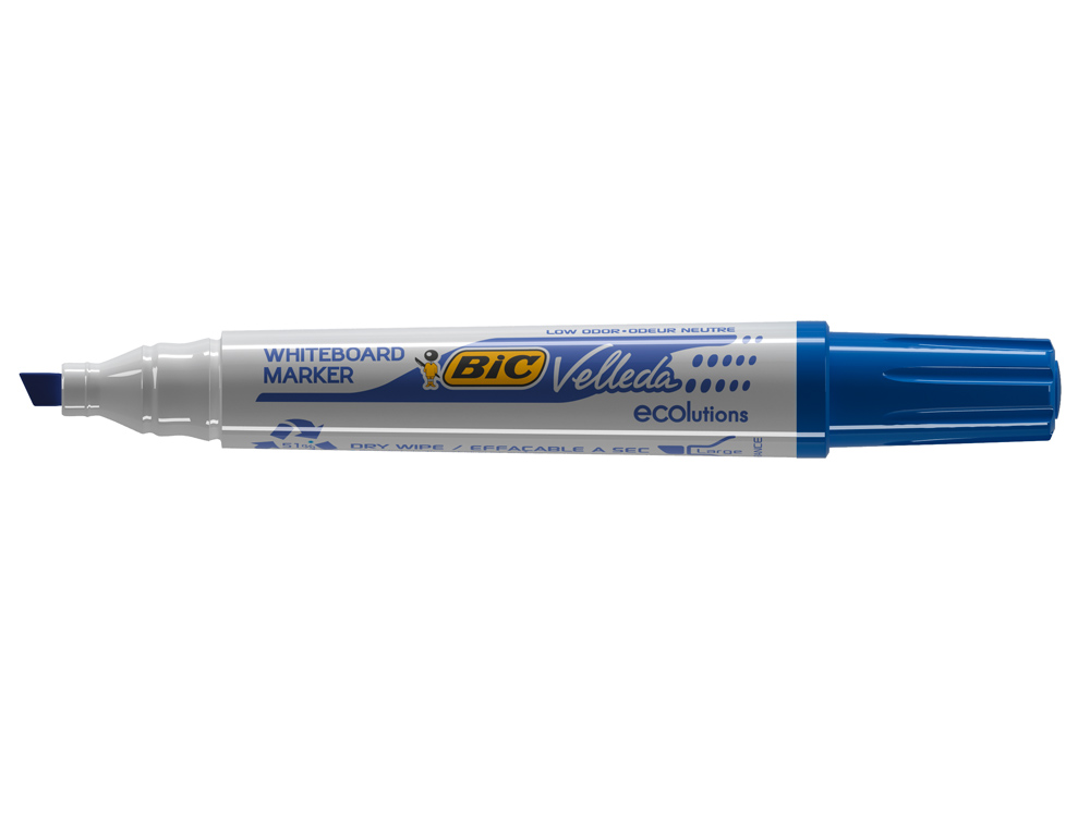 Rotulador bic velleda para pizarra azul punta biselada 5,9 mm