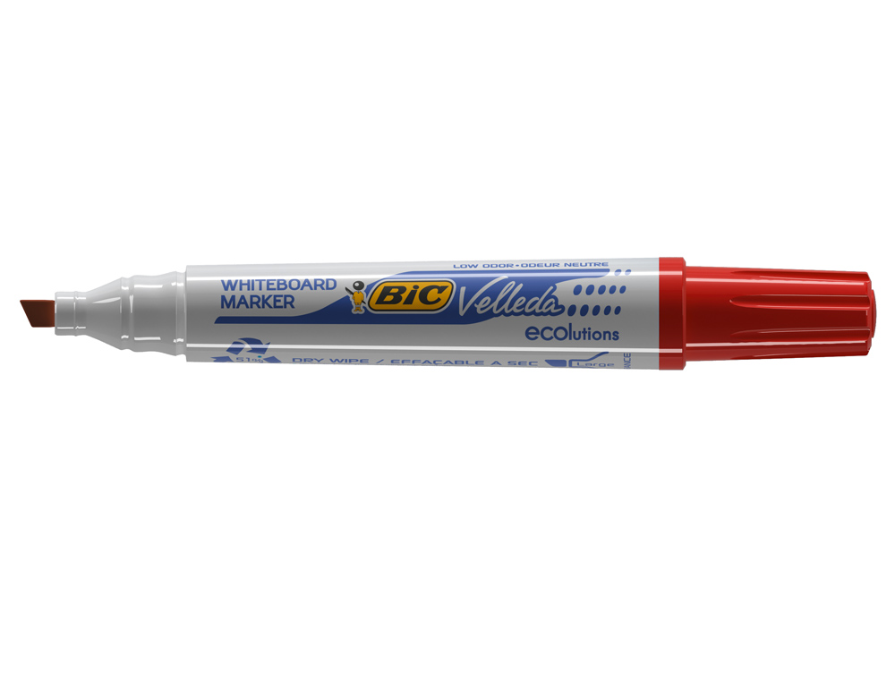 Rotulador bic velleda para pizarra rojo punta biselada 5,9 mm