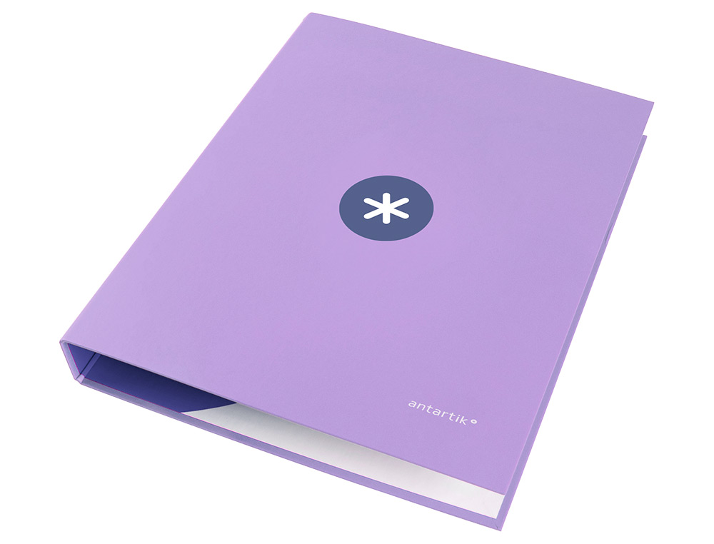 CARPETA ANTARTIK A4 FORRADA 4 ANILLAS 25 MM REDONDAS COLOR LAVANDA