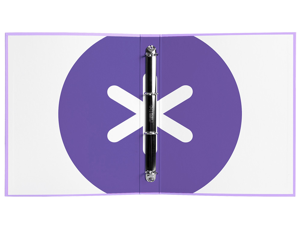 CARPETA ANTARTIK A4 FORRADA 4 ANILLAS 25 MM REDONDAS COLOR LAVANDA