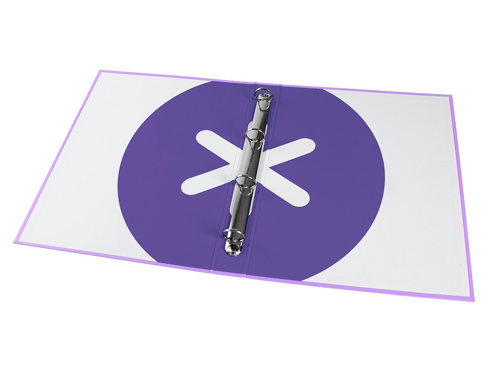 CARPETA ANTARTIK A4 FORRADA 4 ANILLAS 25 MM REDONDAS COLOR LAVANDA
