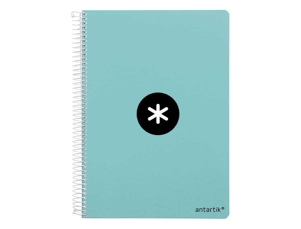 Cuaderno espiral liderpapel a4 micro antartik tapa dura 80h 100 gr cuadro 5mm sin bandas 4 taladros color menta